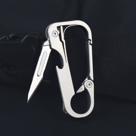 EDC02 Titanium Buckle Keychain No. 11 Blade Multifunctional Knife with  Removable Blades UD408856